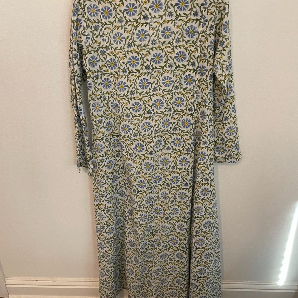 Indian Cotton Lightweight Maxi Dress Block Print - Picture 4 of 5